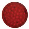 Stainless Top Mud Flap Plate With Three 36 LED 4" Lights & Grommets - Red LED/Red Lens