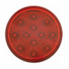 Stainless Top Mud Flap Plate With Three 12 LED 4" Lights & Grommets - Red LED/Red Lens