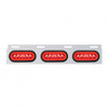 Stainless Top Mud Flap Bracket With Three 22 LED 6" Oval GloLight & Grommets - Red LED/Red Lens