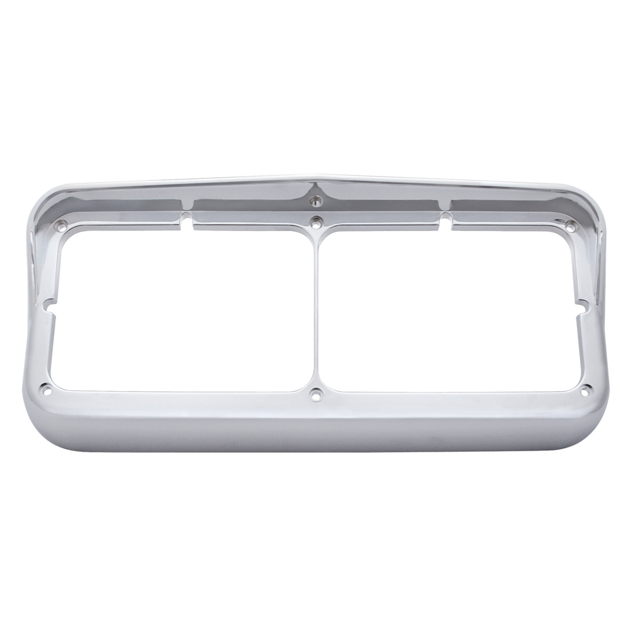 Chrome Plastic Rectangular Dual 4" X 6" Headlight Bezel With Visor (Bulk)