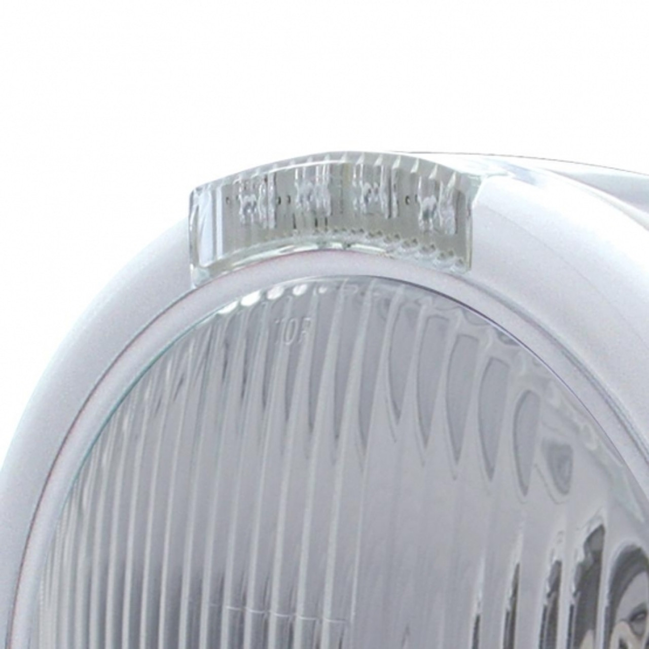 Stainless Steel Classic Half Moon Headlight Crystal H4 Bulb & LED Turn