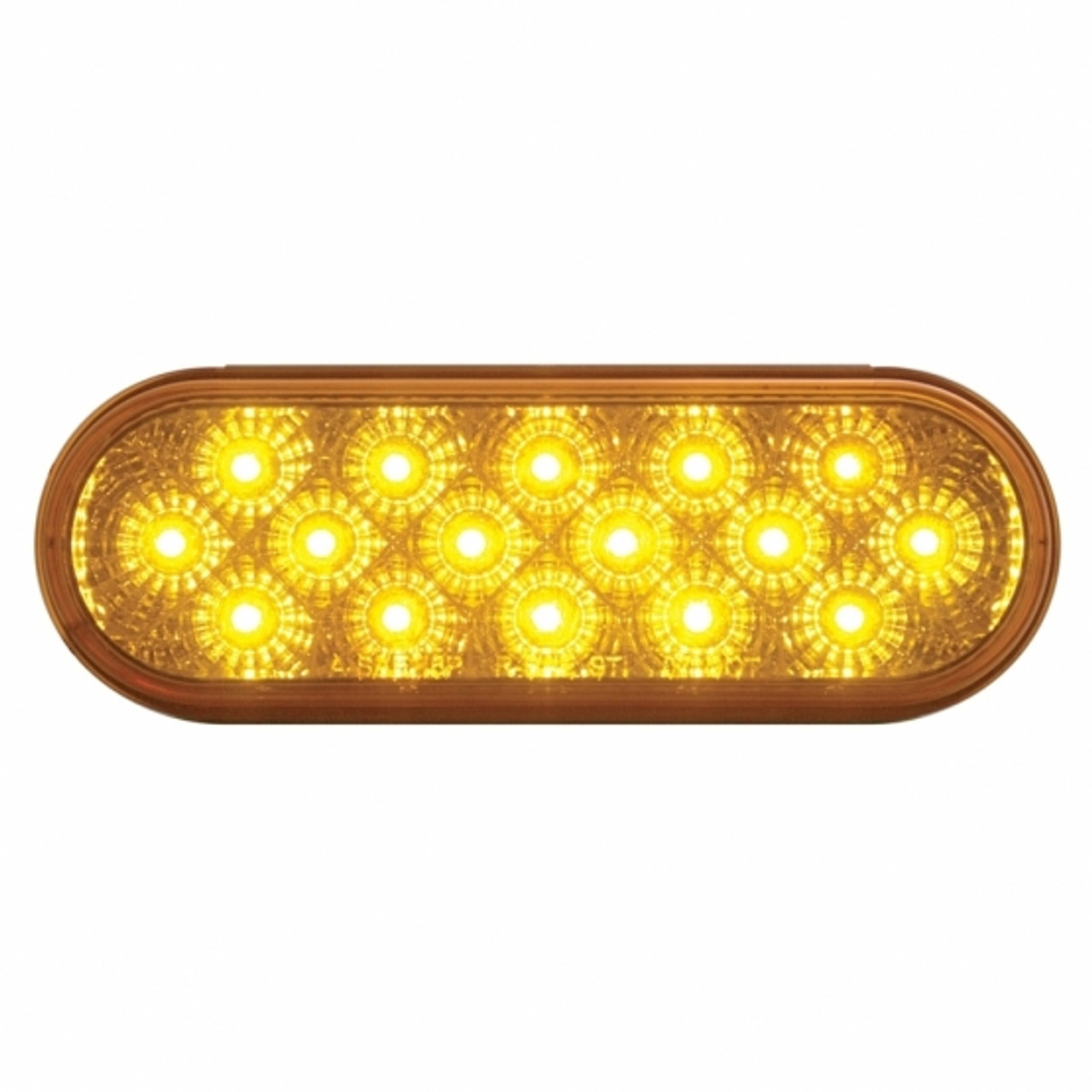 16 LED 6" Oval Reflector Turn Signal Light Kit - Amber LED/Amber Lens