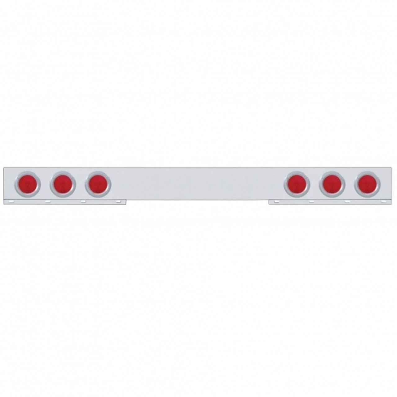 Stainless 1 Piece Rear Light Bar With Six 4" Lights & Bezels