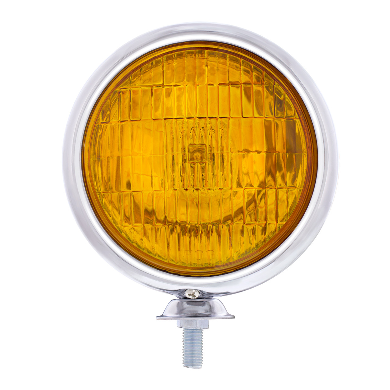 12V Vintage Chrome Fog Light, Amber Lens