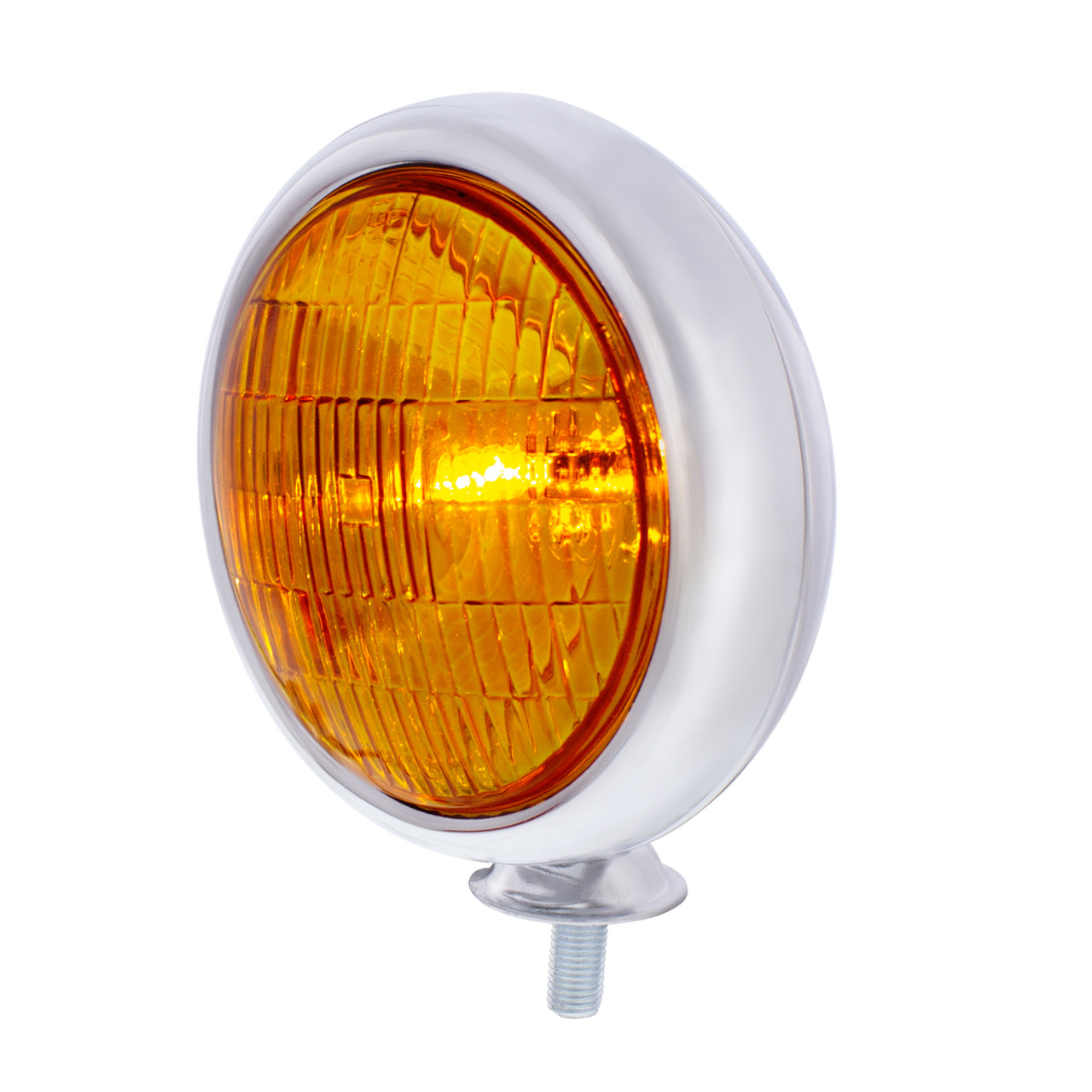 12V Vintage Chrome Fog Light, Amber Lens