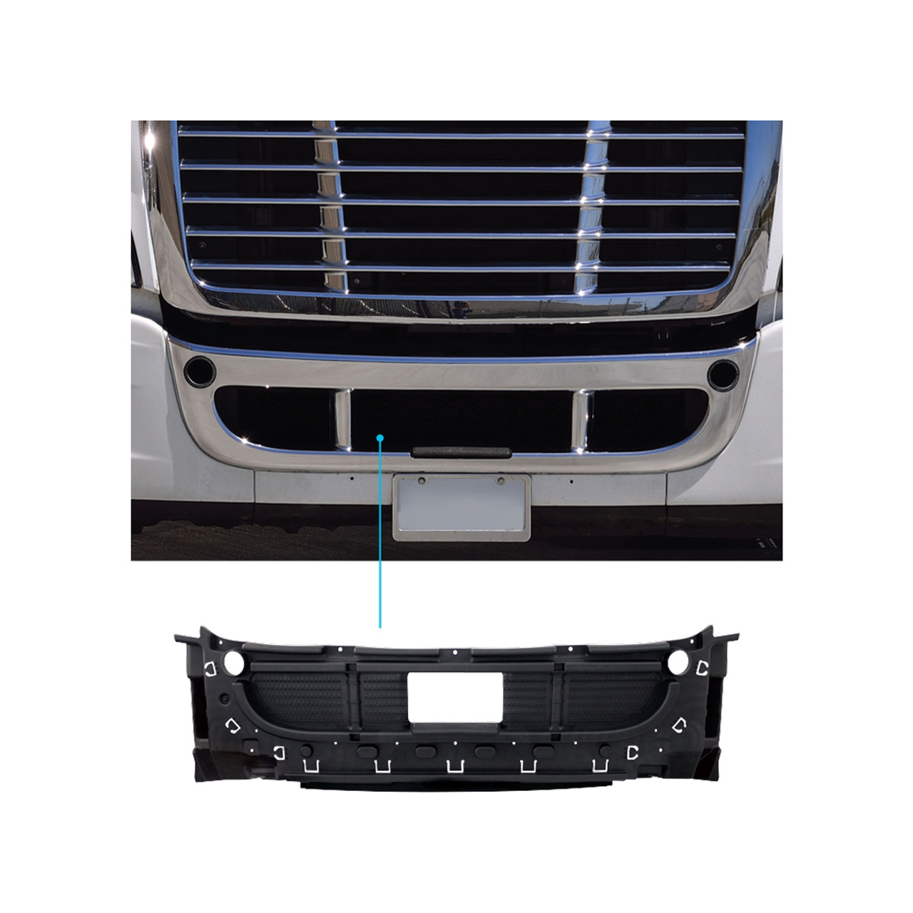 Center Bumper Inner Reinforcement For 2008-2017 Freightliner Cascadia Without OEM Radar (Box Of 5)