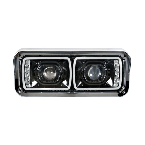 High Power LED "Blackout" Projection Headlight With LED Turn Signal & Position Light Bar -Passenger