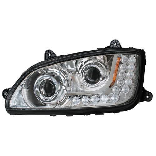 Chrome Projection Headlight Assembly For 2008-2017 Kenworth T660-Driver