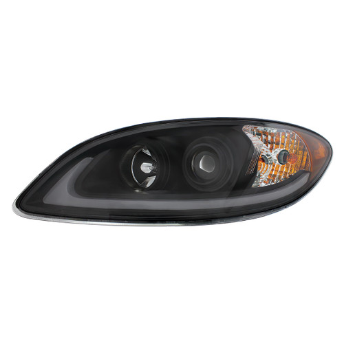 Black Projection Headlight With LED Light Bar For International Prostar -Driver