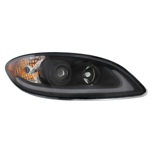 Black Projection Headlight With LED Light Bar For International Prostar -Passenger