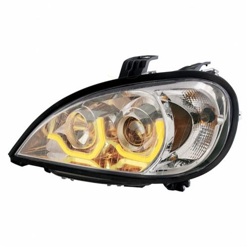 Chrome Projection Headlight With Dual Function Light Bar For 2001-2020 Freightliner Columbia -Driver