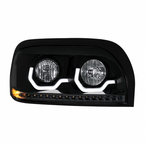 "Blackout" Projection Headlight With LED Turn Signal & Light Bar For Freightliner Century -Passenger