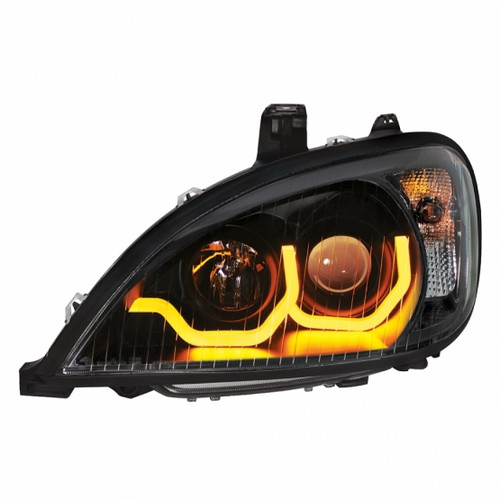 "Blackout" Projection Headlight With Dual Function Light Bar For 2001-2020 Freightliner Columbia -Driver