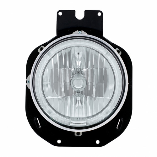 Crystal Headlight With White LED Halo Ring For 1996-2005 Freightliner Century