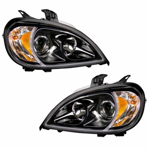"Blackout" Projection Headlight Set For 2001-2020 Freightliner Columbia (Pair)