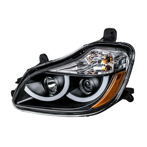 Black Projection Headlight With LED Position Light For 2013-2021 Kenworth T680 -Driver