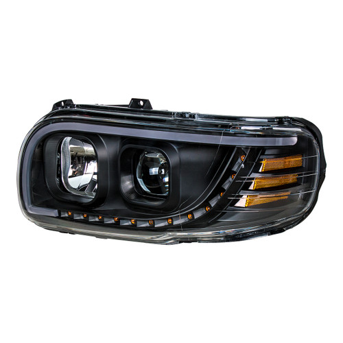 "Blackout" Projection Headlight With LED Turn & Position Light For 2008-2021 Peterbilt 389-Driver