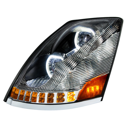 Chrome 10 LED Headlight for 2003-2017 Volvo VN/VNL -Driver Side