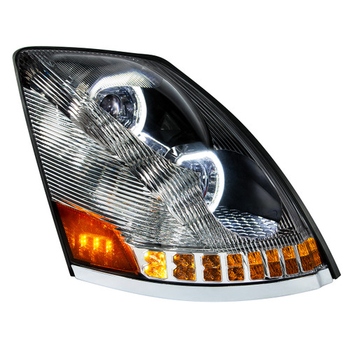 Chrome 10 LED Headlight for 2003-2017 Volvo VN/VNL -Passenger Side