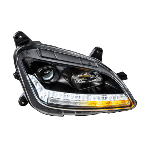 "Blackout" Projection Headlight With LED Sequential Turn & DRL For 2012-2021 Peterbilt 579-Passenger