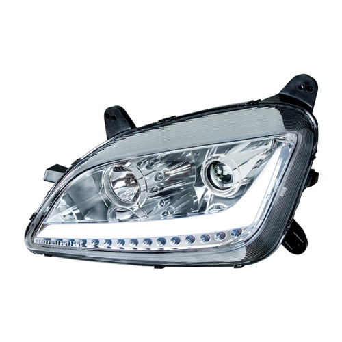 Chrome Projection Headlight With LED Position Light & Signal For 2012-2021 Peterbilt 579-Driver
