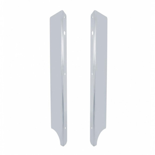 Stainless Steel Peterbilt 379 Side Grille Deflector - 4 Headlight System (Pair)