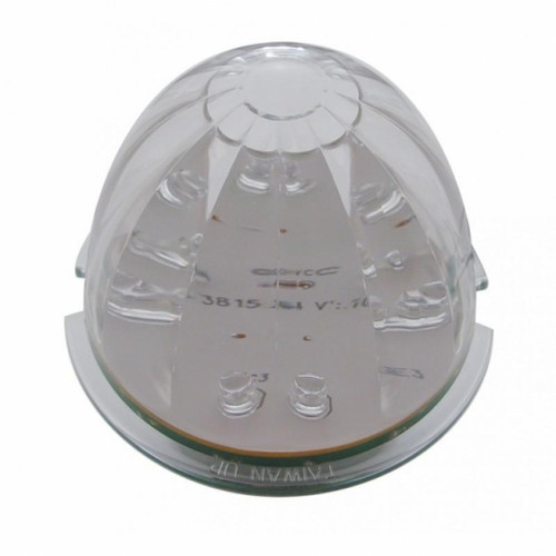 Bumper Light Bezel With 17 Amber LED Hi/Lo Watermelon Light & Visor For KW T660-Passenger -Clear Lens