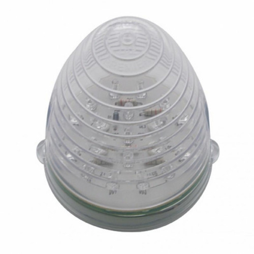 Bumper Light Bezel With 19 Amber LED Beehive Light & Visor For 2007-17 KW T660-Passenger -Clear Lens