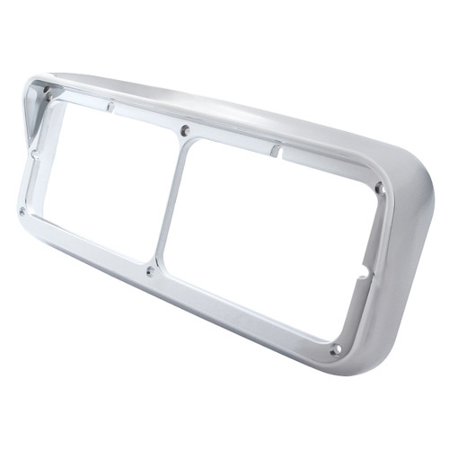 Chrome Plastic Rectangular Dual 4" X 6" Headlight Bezel With Visor (Bulk)
