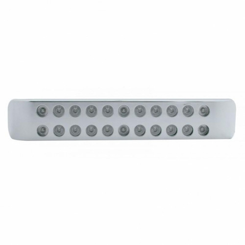Dual 11 LED Turn Signal Light Bars With Bezel - Amber LED/Clear Lens