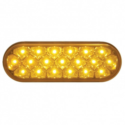 19 LED 6" Oval Reflector Turn Signal Light - Amber LED/Amber Lens