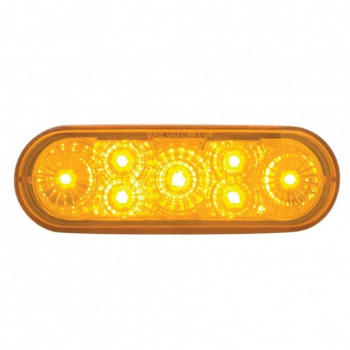 7 LED 6" Oval Reflector Turn Signal Light - Amber LED/Amber Lens