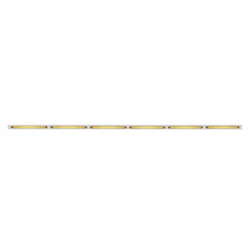 79-1/2" Stainless Bumper Light Bracket With Six 19 LED 12" Light Bars - Amber LED/Amber Lens