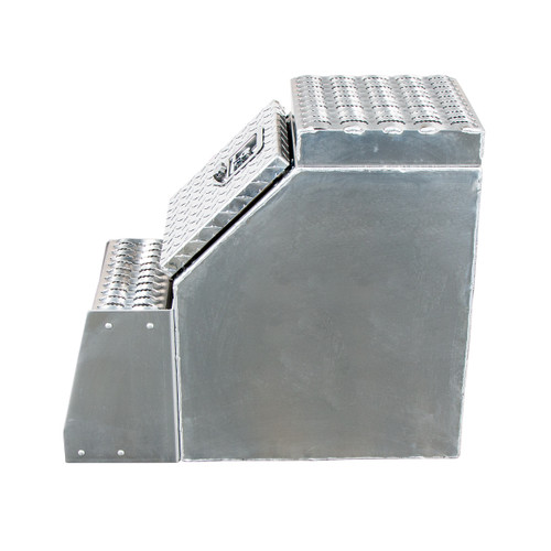 Aluminum Step Saddle Box - 12"L X 25"W X 28"H