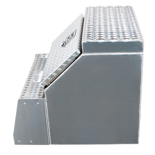 Aluminum Step Saddle Box - 24"L X 25"W x 28"H