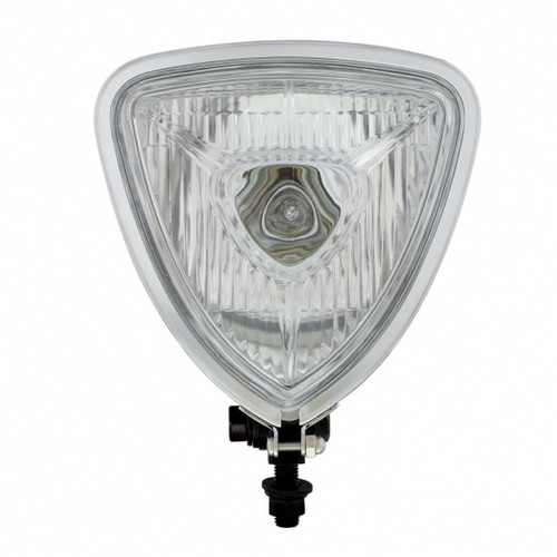 Triangle Headlight With Black Housing & Round Back
