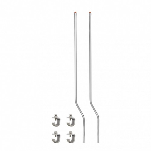 Stainless Bumper Guide Kit With Dome Lens Top - Amber Lens (Pair)