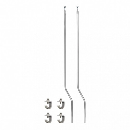 Stainless Bumper Guide Kit With Crystal Ball Tower Top - Amber (Pair)