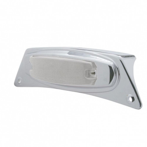 Chrome Fender Light Bracket With 12 LED Light - Amber LED/Clear Lens