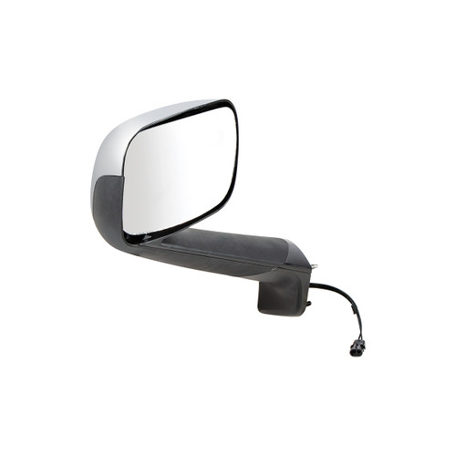 Chrome Hood Mirror With Heated Lens For 2018-2021 Freightliner Cascadia -Driver
