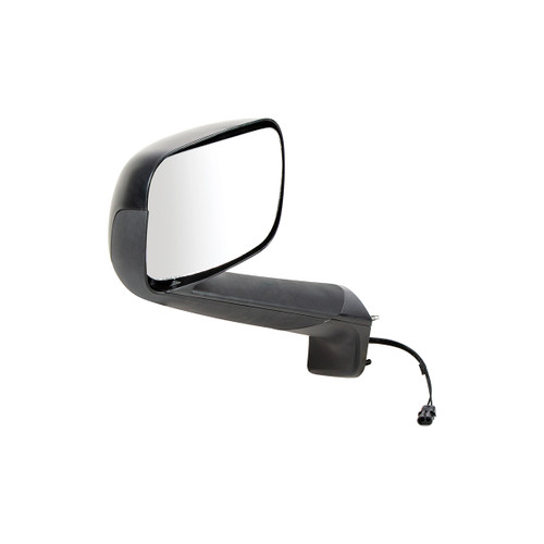Black Hood Mirror With Heated Lens For 2018-2021 Freightliner Cascadia -Driver