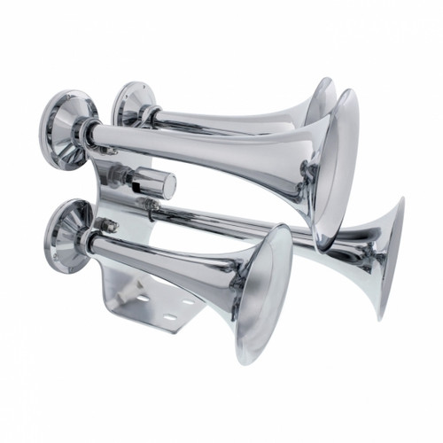 4 Trumpets "Competition Series" Air Powered Chrome Train Horn