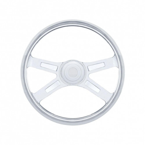 Chrome Steering Wheel Hub & Horn Button Kit For Peterbilt (1998-2005), & Kenworth (2001-2002)