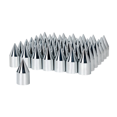 33mm X 3-1/8" Chrome Plastic Spike Nut Covers - Push-On (60 Pack)