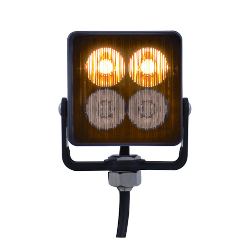 4 High Power LED Square Warning Lighthead - Amber LED