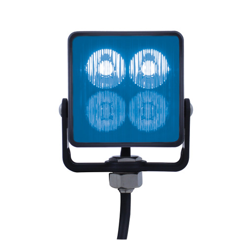 4 High Power LED Square Warning Lighthead - Blue LED