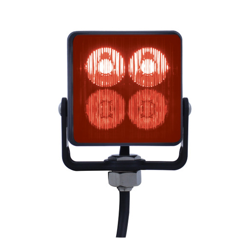 4 High Power LED Square Warning Lighthead - Red LED