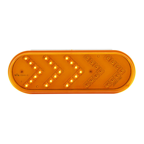 35 LED 6" Oval Sequential Turn Signal Light Kit - Amber LED/Amber Lens