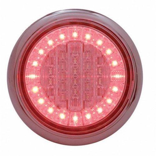 38 LED "Euro" Stop, Turn & Tail Light (Flange Mount) - White LED/Red LED/Clear Lens