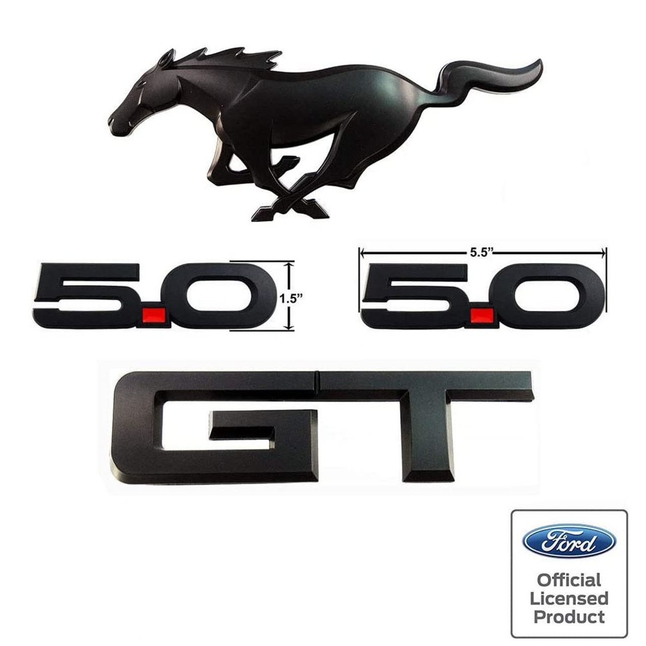 15-23 Mustang GT Black Out Emblem Package Ford Officially Licensed